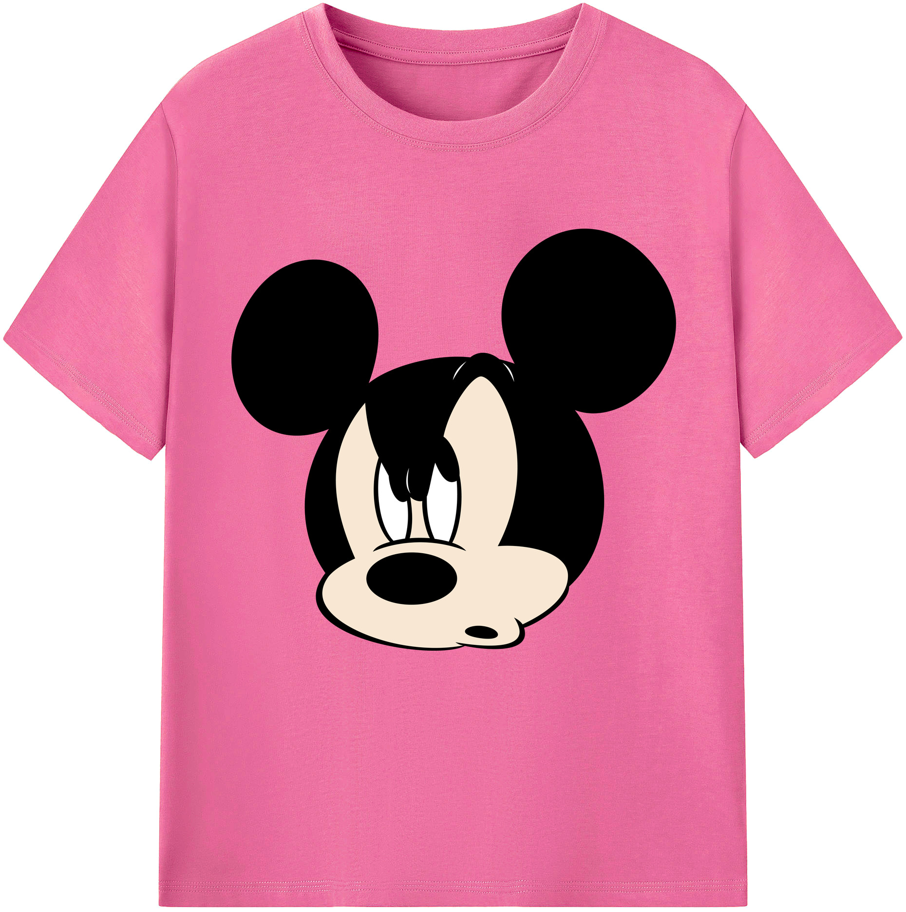 （画像用） ミッキーマウス Mickey Mouse レディースカジュアルプリントTシャツ（綿100％）
